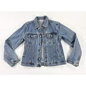 Vintage 90s Y2K Tommy Hilfiger Denim Trucker Jacket Blue Jean Women's S